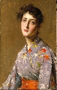 William Merrit Chase Girl in a Japanese Costume Spain oil painting artist